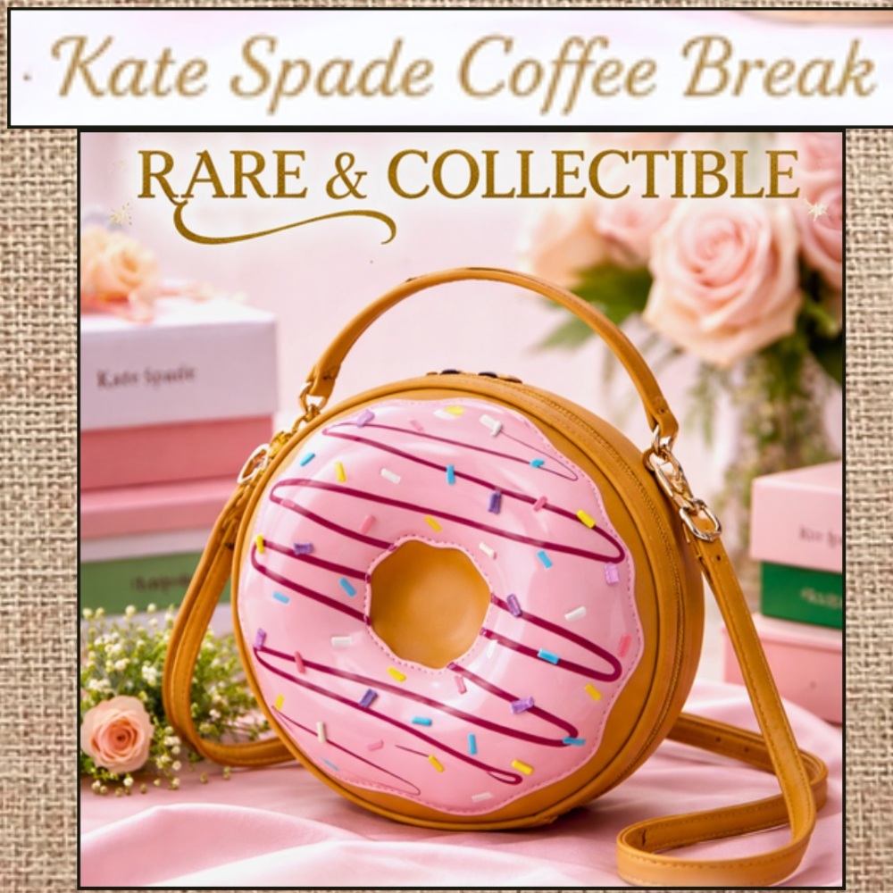NEW Kate Spade,Donut Crossbody Bag 3D Coffee Break Sprinkle Purse Size OS